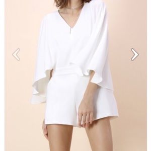 White Romper with winged sleeves